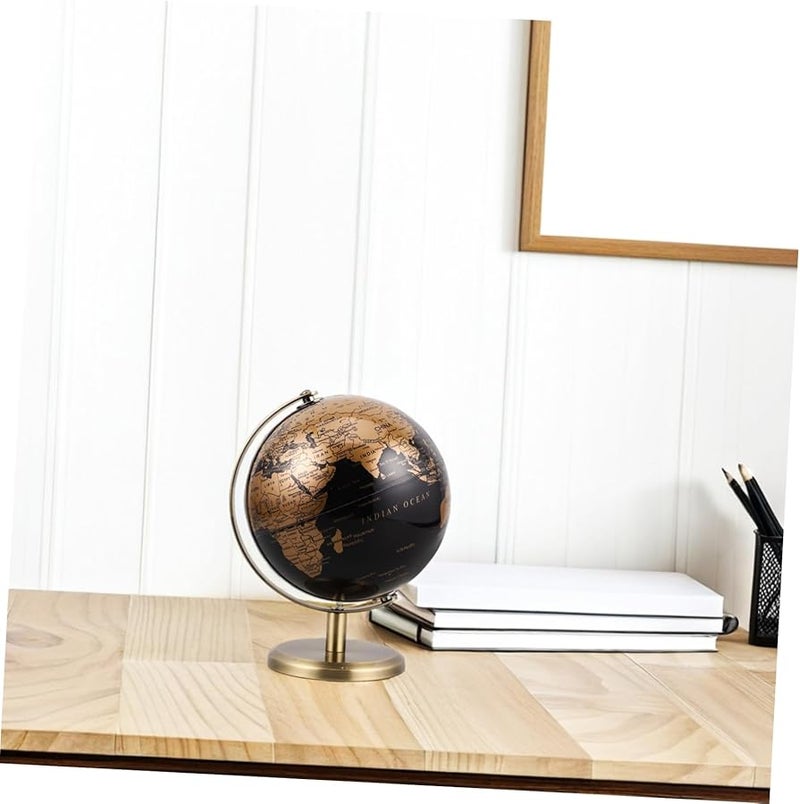 كرة أرضية مكتبية دوارة من البرونز العتيق، خريطة إنجليزية قديمة، ديكور مكتبي - Image 5